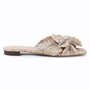 Daphne Floral Flat Metallic Sandals